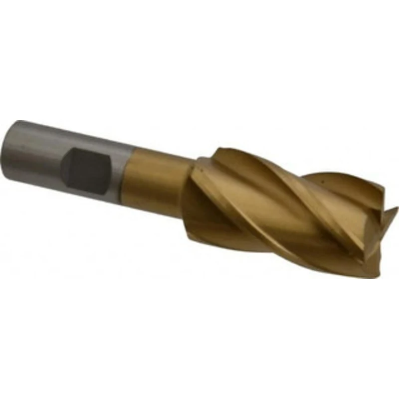 Value Collection 1, 1-7/8 LOC, 5/8 Shank Diam, 4 OAL, 4 Flute, High Speed Steel Square End Mill Single End, TiN Finis...